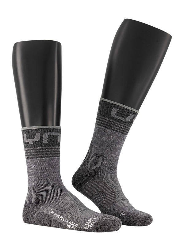 UYN, Trekking Socken, Merinowolle Zerocuff, grau