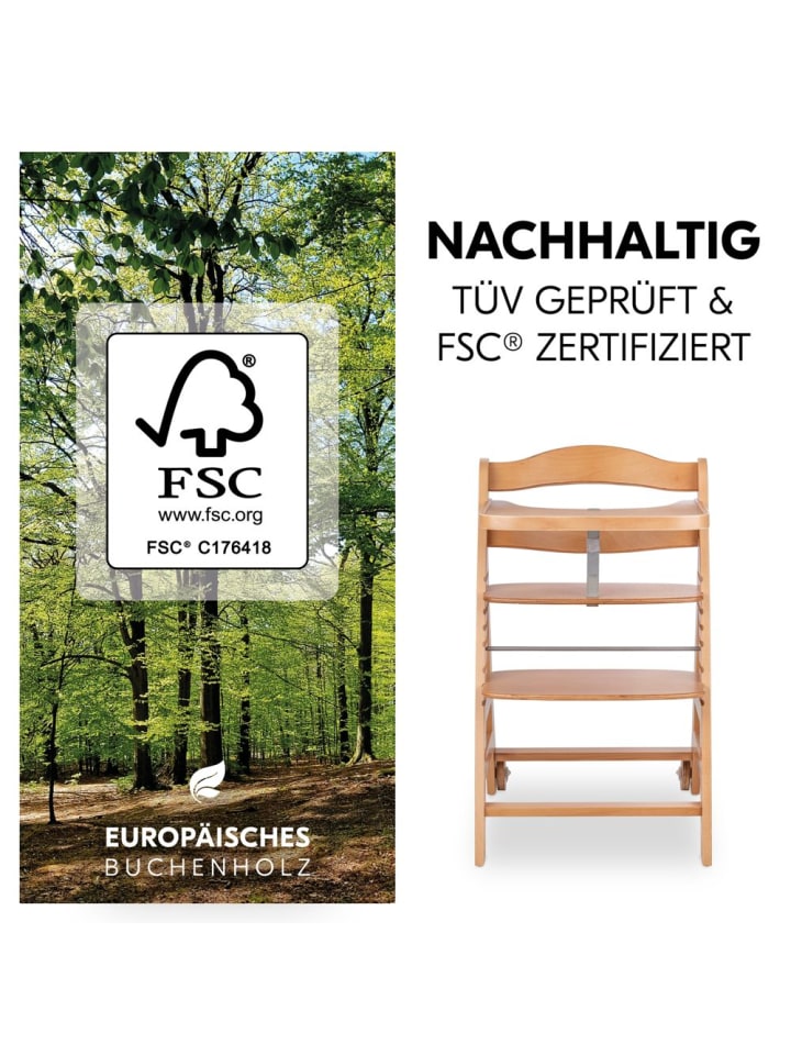 Hauck Hochstuhl Beta Plus inkl. Essbrett, Sitzkissen und in braun,beige günstig kaufen onesize