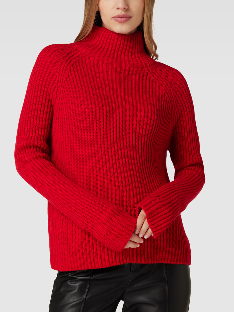 Strickpullover mit Stehkragen Modell 'ARWEN' in rot