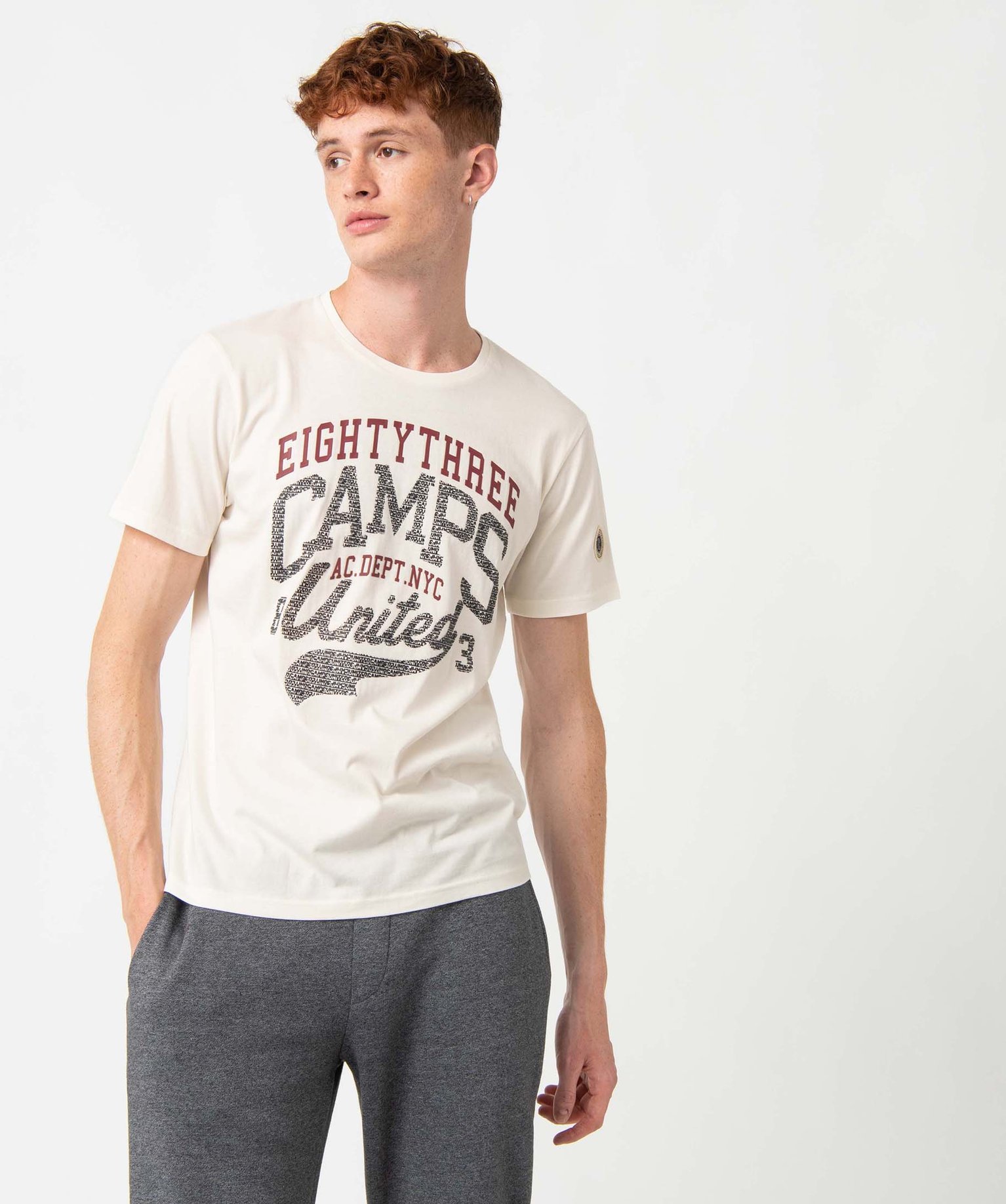 Tee-shirt homme avec inscription XXL – Camps United blanc | GEMO