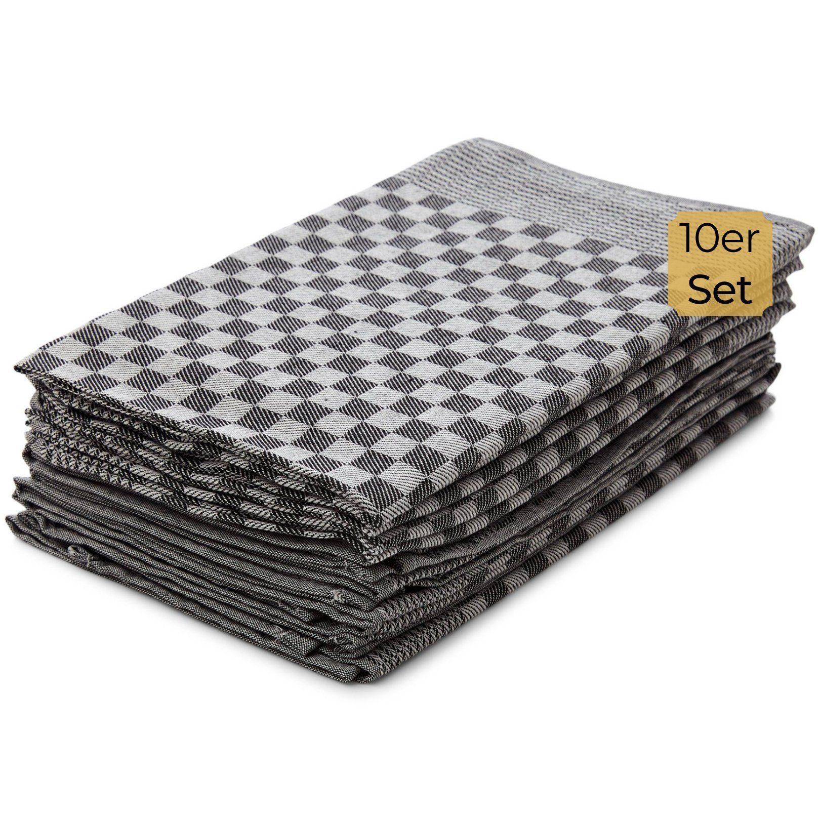 Hometex Premium Textiles Geschirrtuch Trockentuch, Profi-Küchentücher , (10er Set Geschirrtuch Grubentuch, 100% Baumwolle Zwirn, Sehr saugfähig - Premium Qualität)