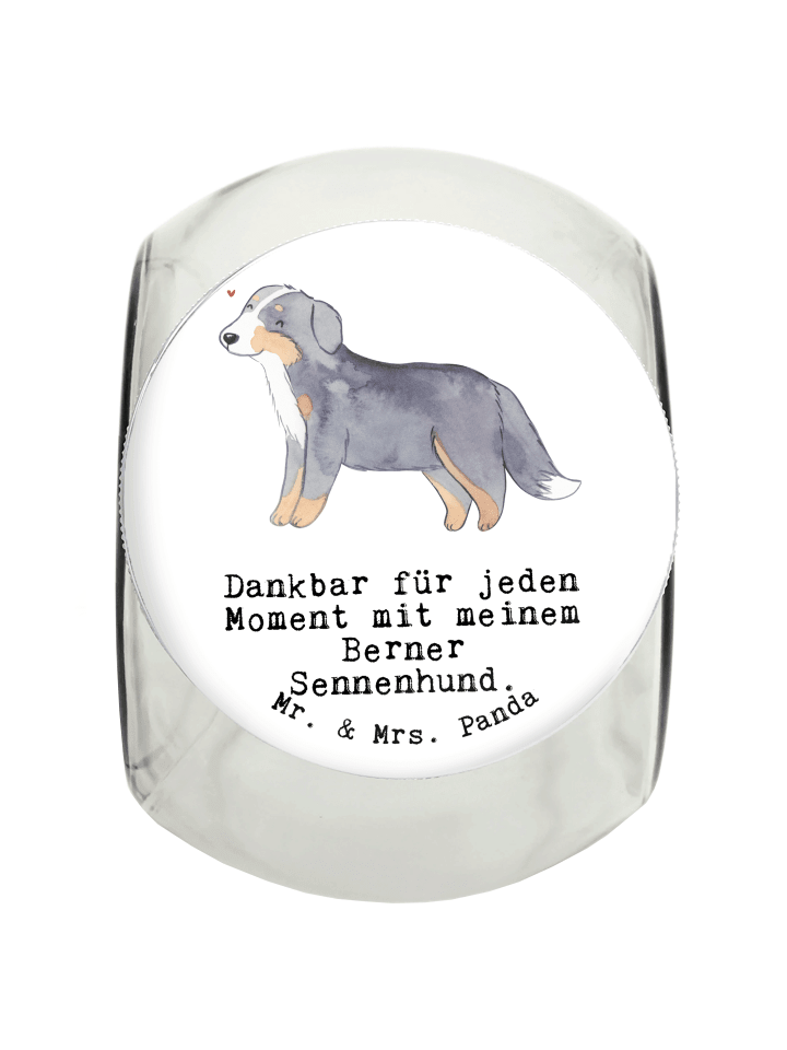 Mr. & Mrs. Panda Leckerli Glas Berner Sennenhund Moment mit Spruch in Weiß günstig kaufen