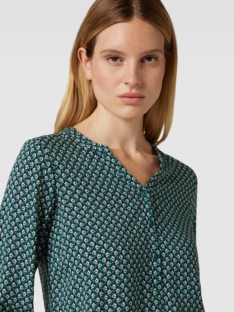 Bluse aus Viskose mit Allover-Muster Modell 'TALITA' in smaragdgrün