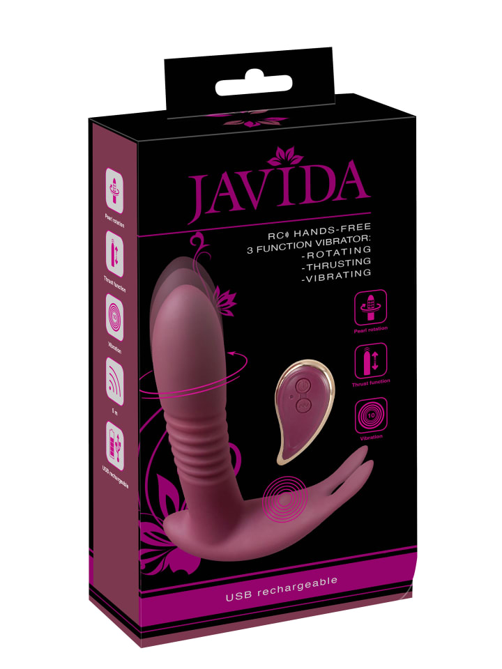 Javida Vibrator RC Hands-free 3 Function Vibrator in rot günstig kaufen 14,5 cm