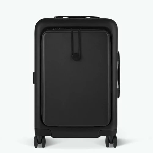 ORLY 4-wheel hard-shell suitcase, plain black pouch