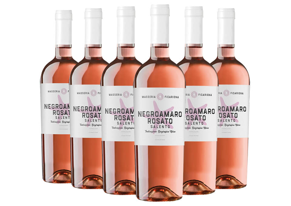 Salento Negroamaro Rosato IGT 2021 Masseria Ficarigna 6 bouteilles de 0,75 ℓ