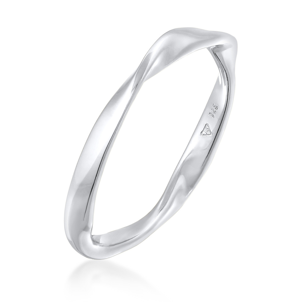 Elli Elli Bague Femmes bande torsadée pile basique en argent sterling 925 Bague