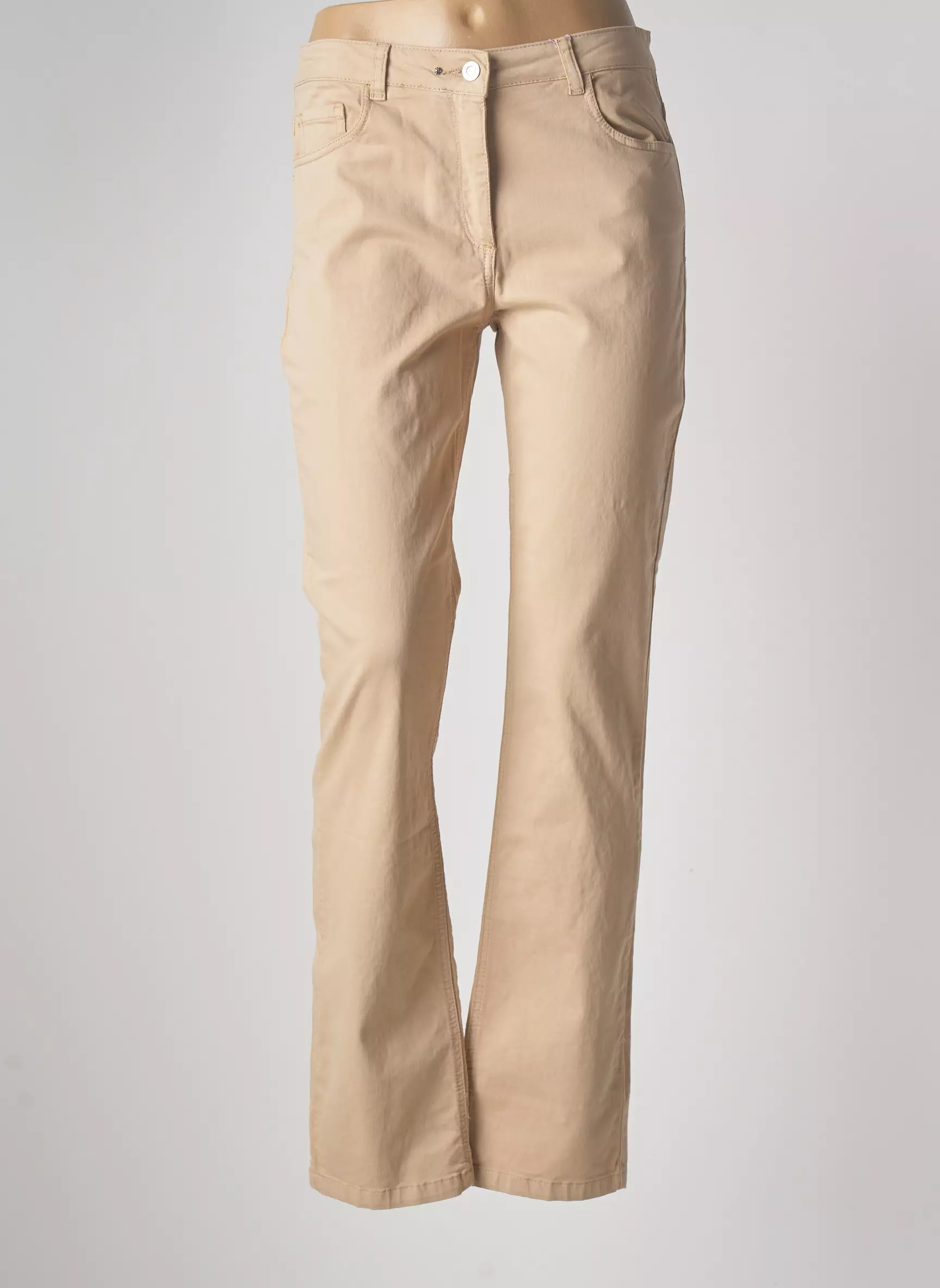 Julie Guerlande Pantalons Droits Femme couleur beige