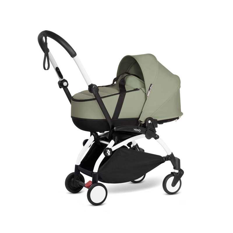 Poussette Yoyo2 4 roues châssis blanc nacelle olive Babyzen