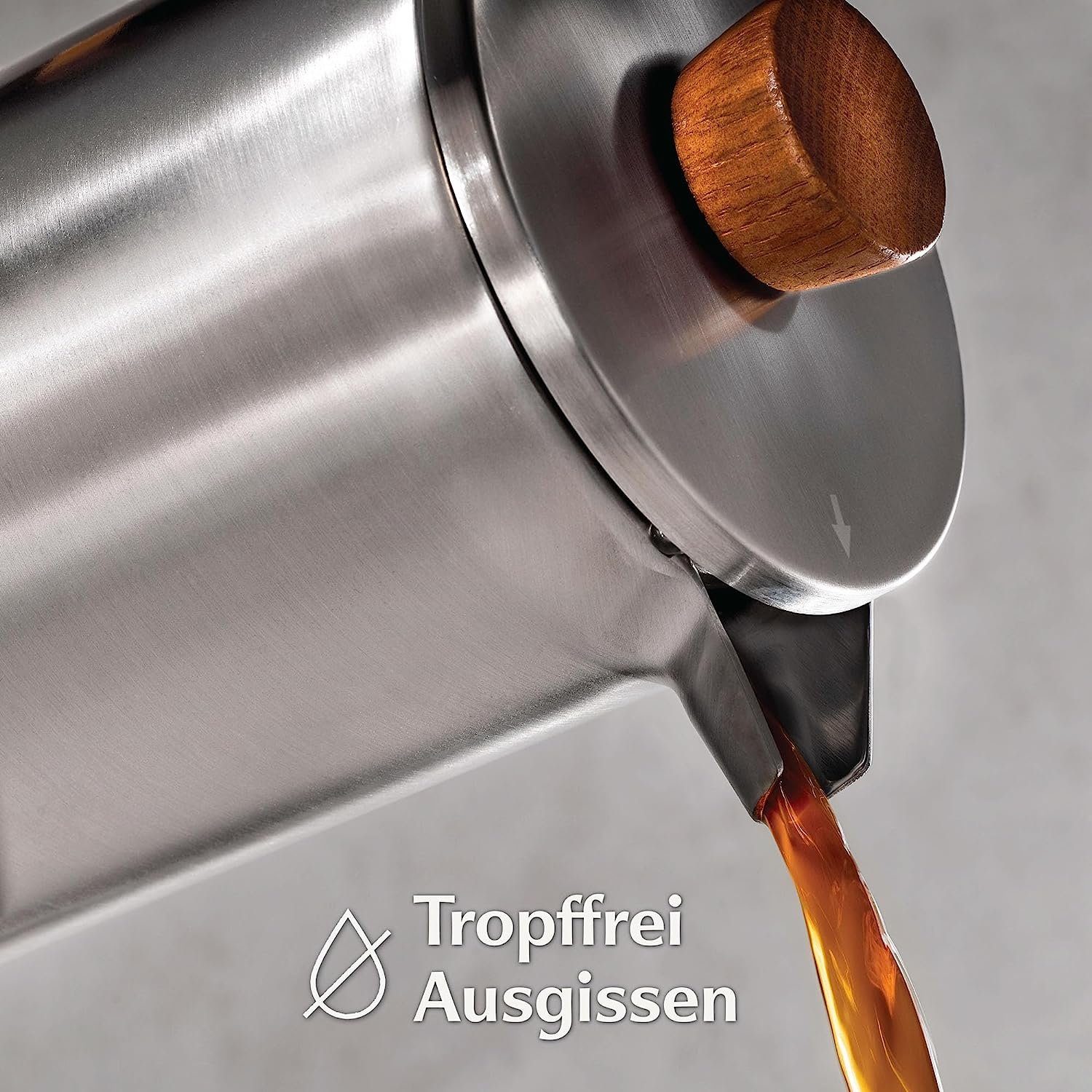 Cosumy French Press Kanne Edelstahl Kaffeekanne, Edelstahlfilter