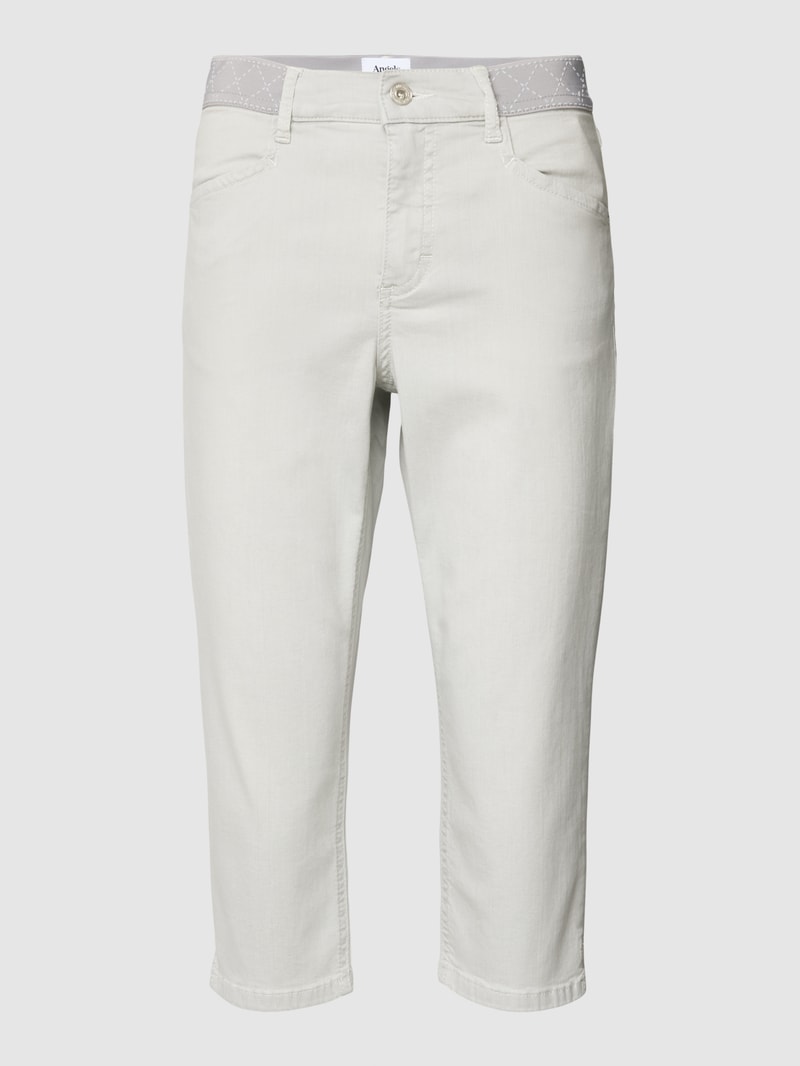 Caprijeans mit Eingrifftaschen in hellgrau