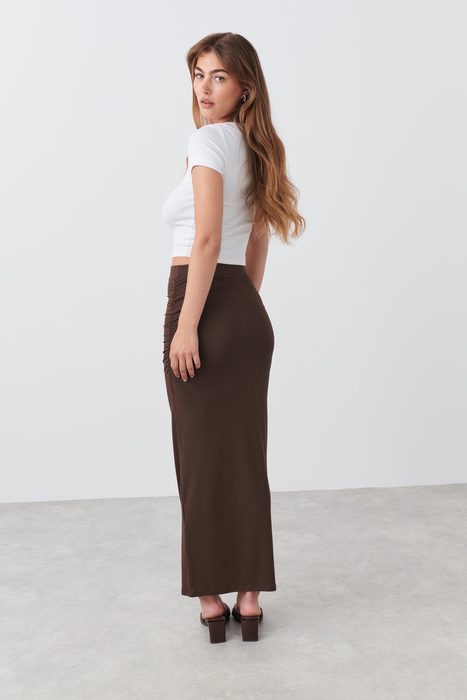 Soft touch ruched skirt