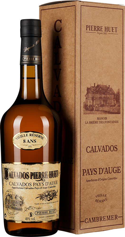 Pierre Huet Calvados Pays d’Auge 8 Ans Vieille Réserve 0,7 Liter im Geschenkkarton