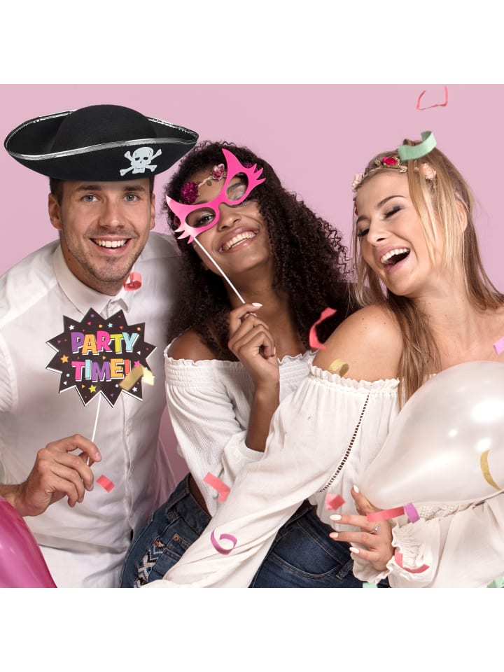 relaxdays 4 x Piratenhut in Schwarz/ Silber günstig kaufen onesize