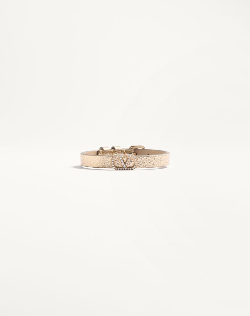 VLogo Signature Valentino armbånd i lamineret læder og Swarovski® krystaller