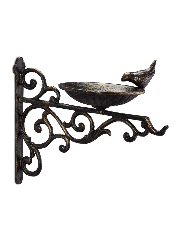 relaxdays Vogeltränke in Bronze - (B)28x (H)24 x (T)14 cm günstig kaufen onesize