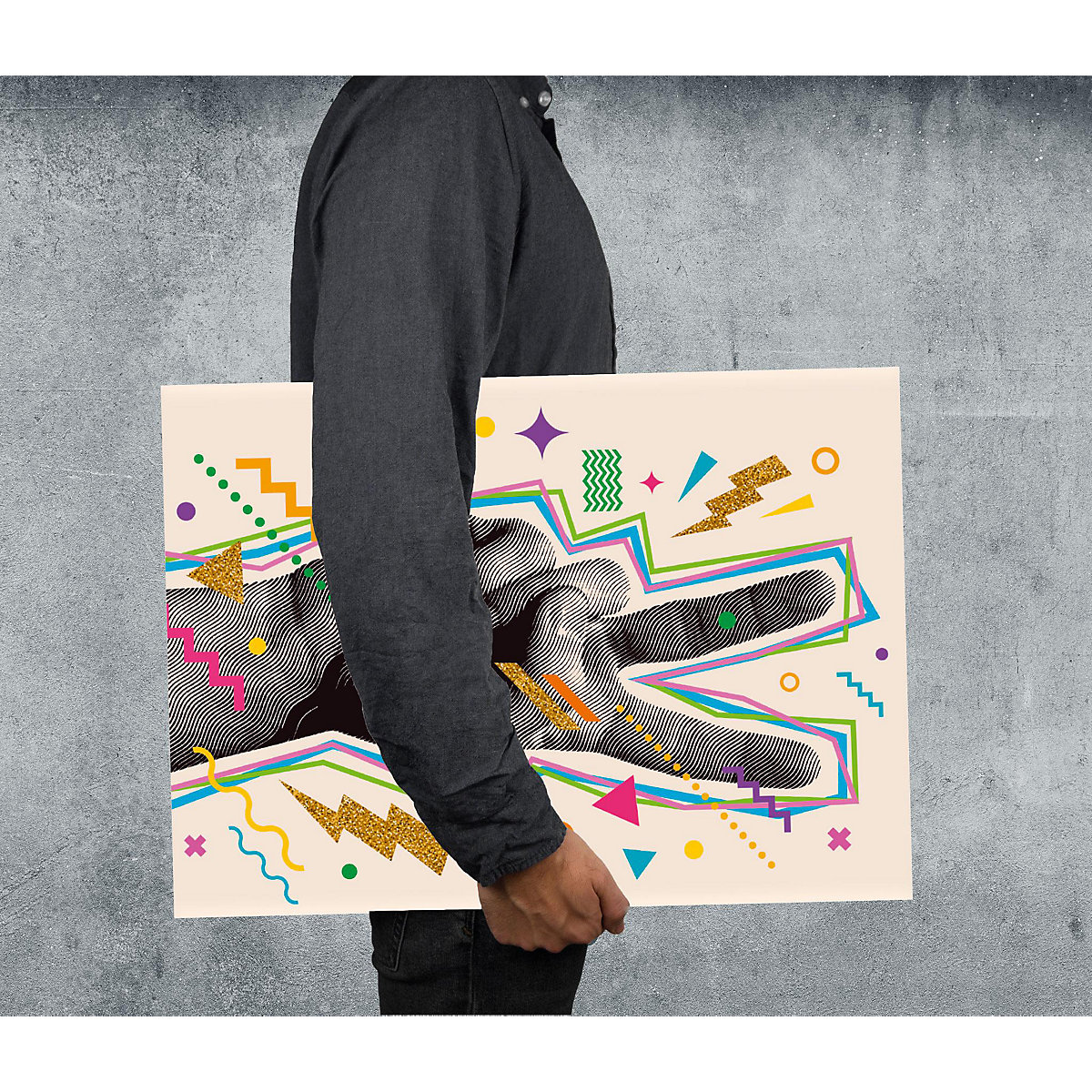 Sammelmappe/Zeichenmappe Pop Art, DIN A2, mit Verschlussband