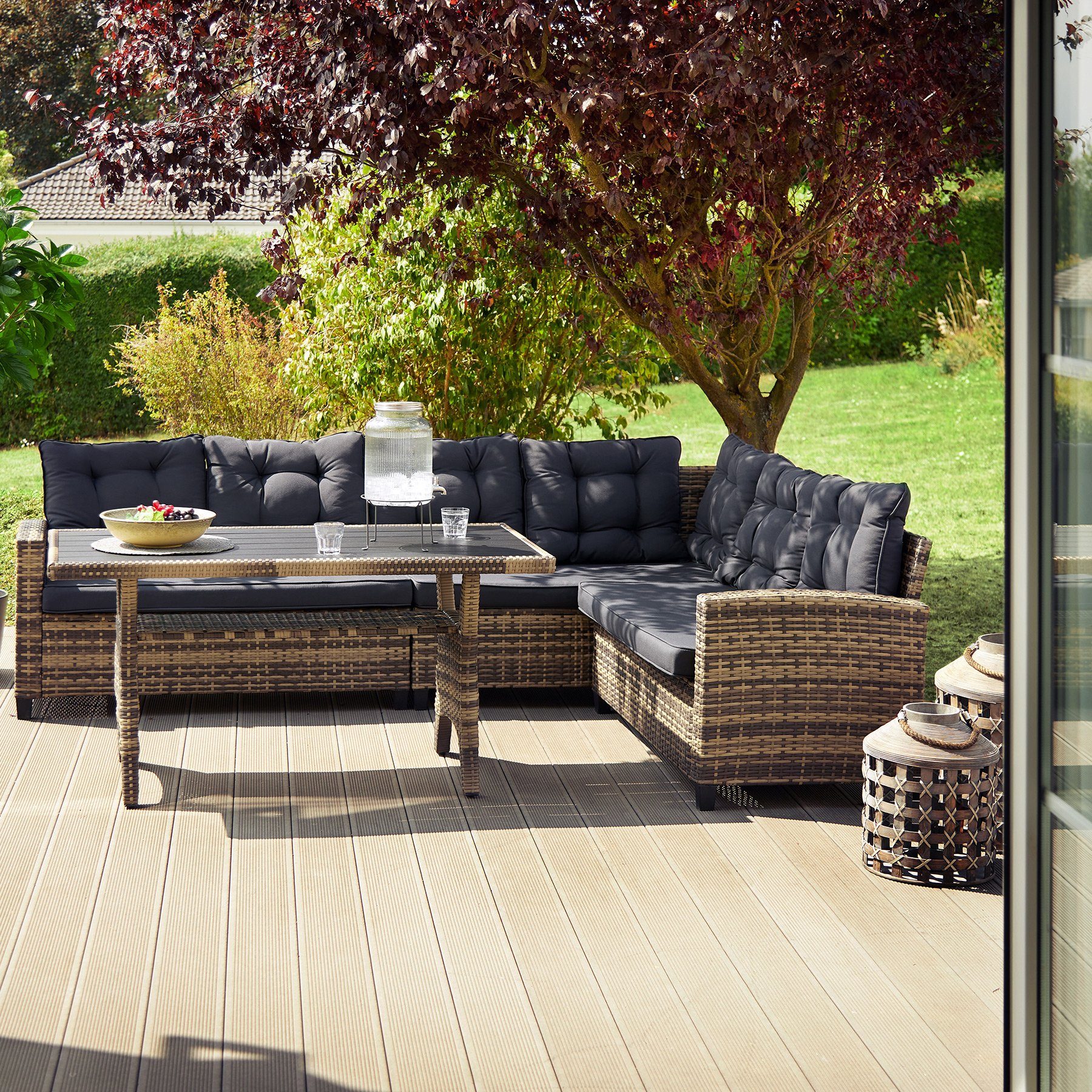 tectake Loungeset Catania, (Set, 3-tlg)