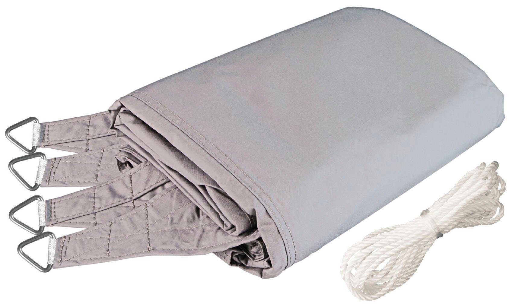 Windhager Sonnensegel Cannes Quadrat, 3x3m, grau