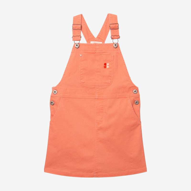 Robe-salopette fille jean abricot orange Catimini