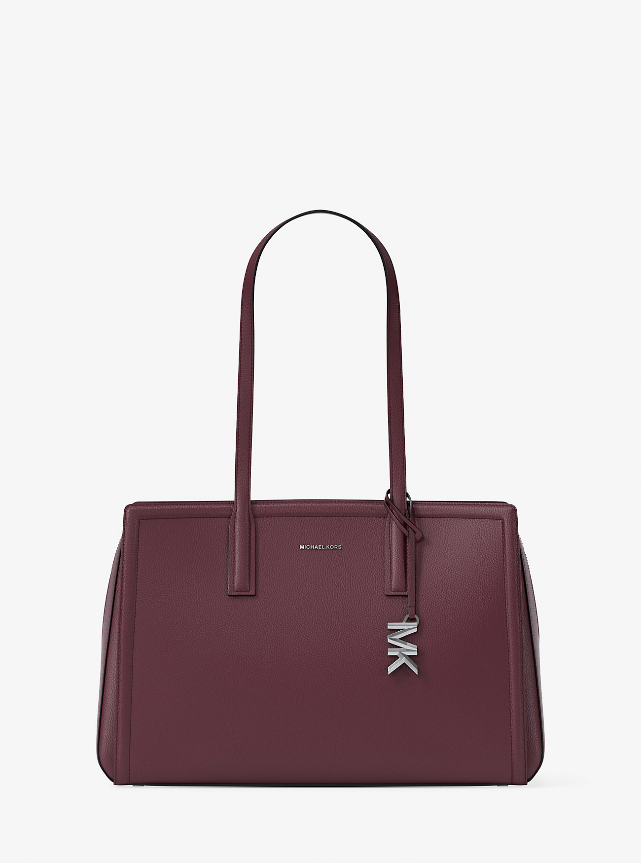 Laila Medium Pebbled Leather Tote Bag - OXBLOOD