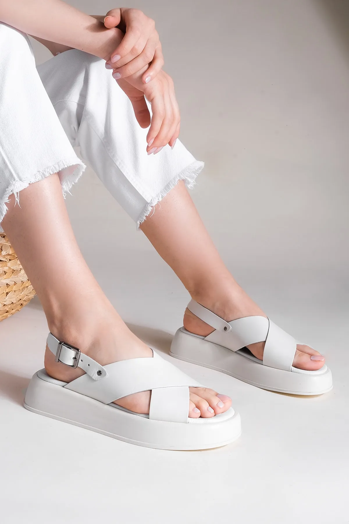 Marjin  Sandalette - Weiß - Flacher Absatz