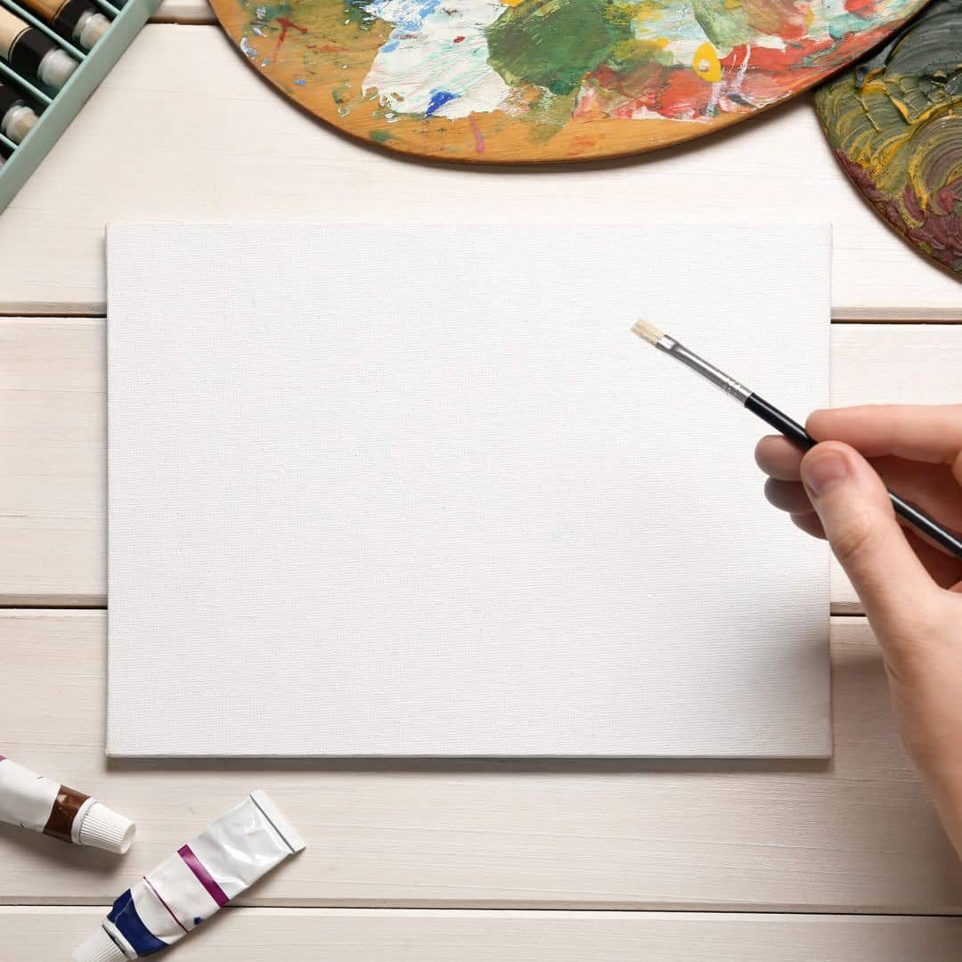 K&L Wall Art Malpalette Acrylfarbe Malerei Set Malfarbe Acryl Malset Kinder Erwachsene, 24x 12ml Tuben, 3 Pinsel, 1 Leinwand, 1 Mischteller