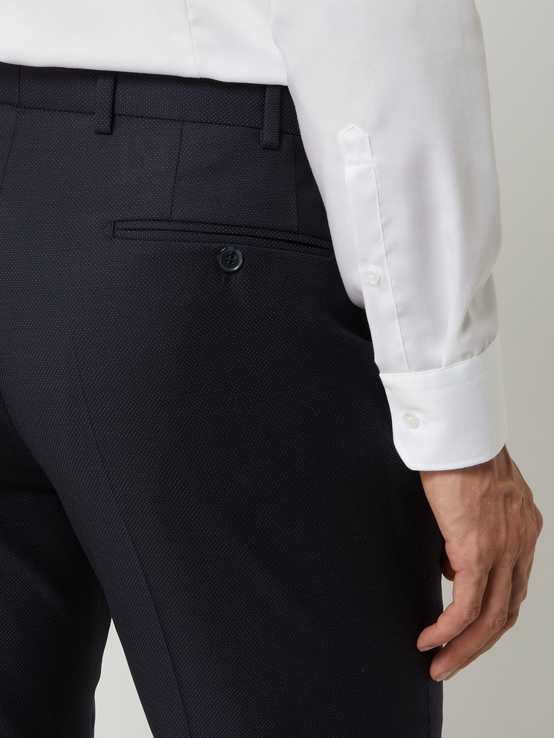 Modern Fit Anzughose aus Schurwolle Modell 'Per' in marineblau