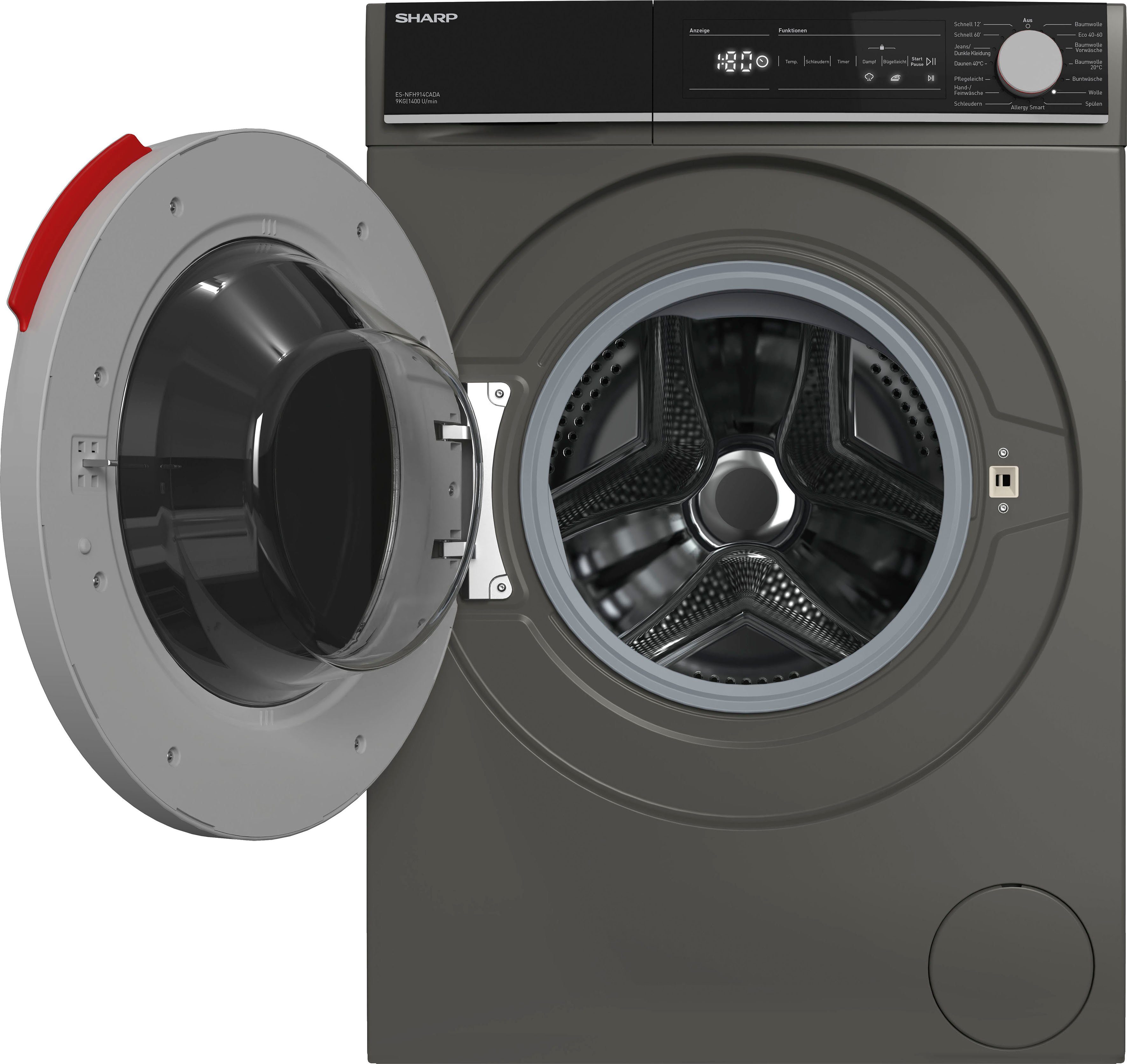Sharp Waschmaschine ES-NFH914CADA-DE, 9 kg, 1400 U/min
