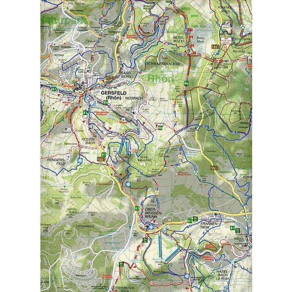 Rhön, Kreuzberg, Bischofsheim und Umgebung 1 : 35 000 Radwander- und Wanderkarte - Wanderkarte