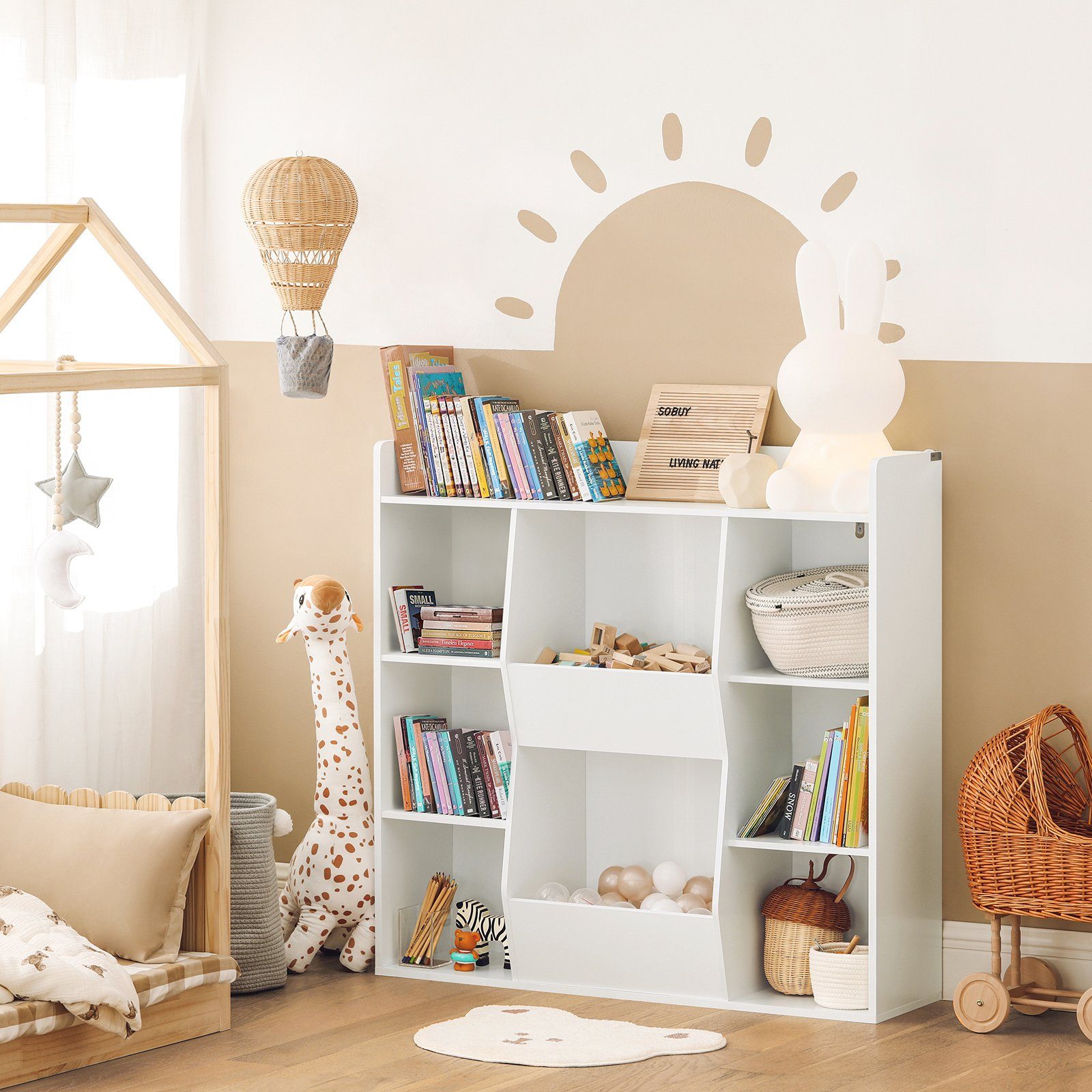 SoBuy Bücherregal KMB55, für Kinder Kinderregal Aufbewahrungsregal Spielzeugregal Standregal
