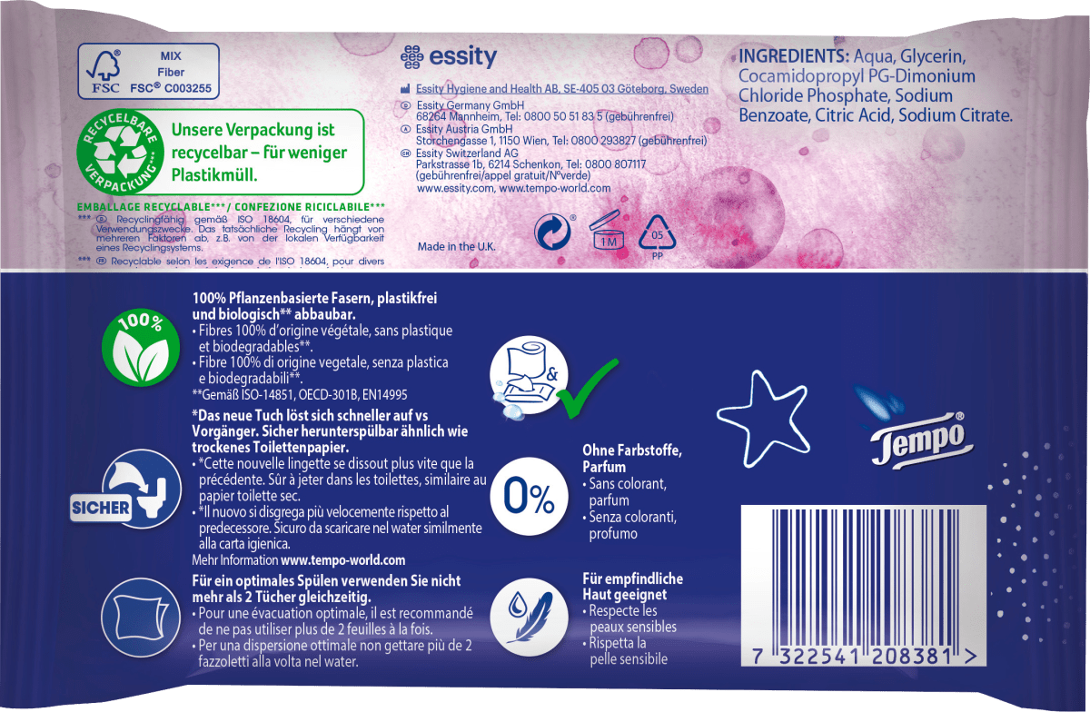 Feuchtes Toilettentücher Sanft für Kinder, 42 St