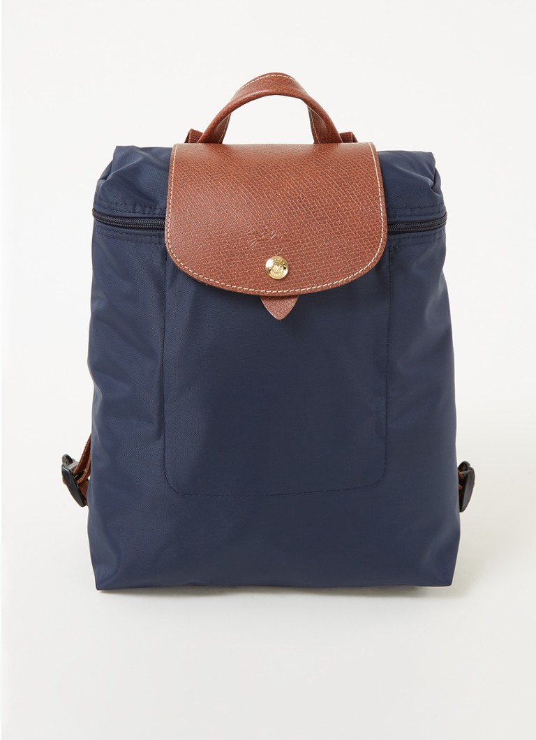 Rucsac Longchamp Le Pliage Original cu detalii din piele