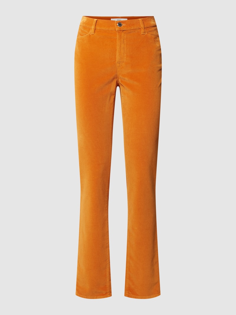 Slim Fit Jeans in Samt-Optik Modell 'Mary' in dunkelgelb