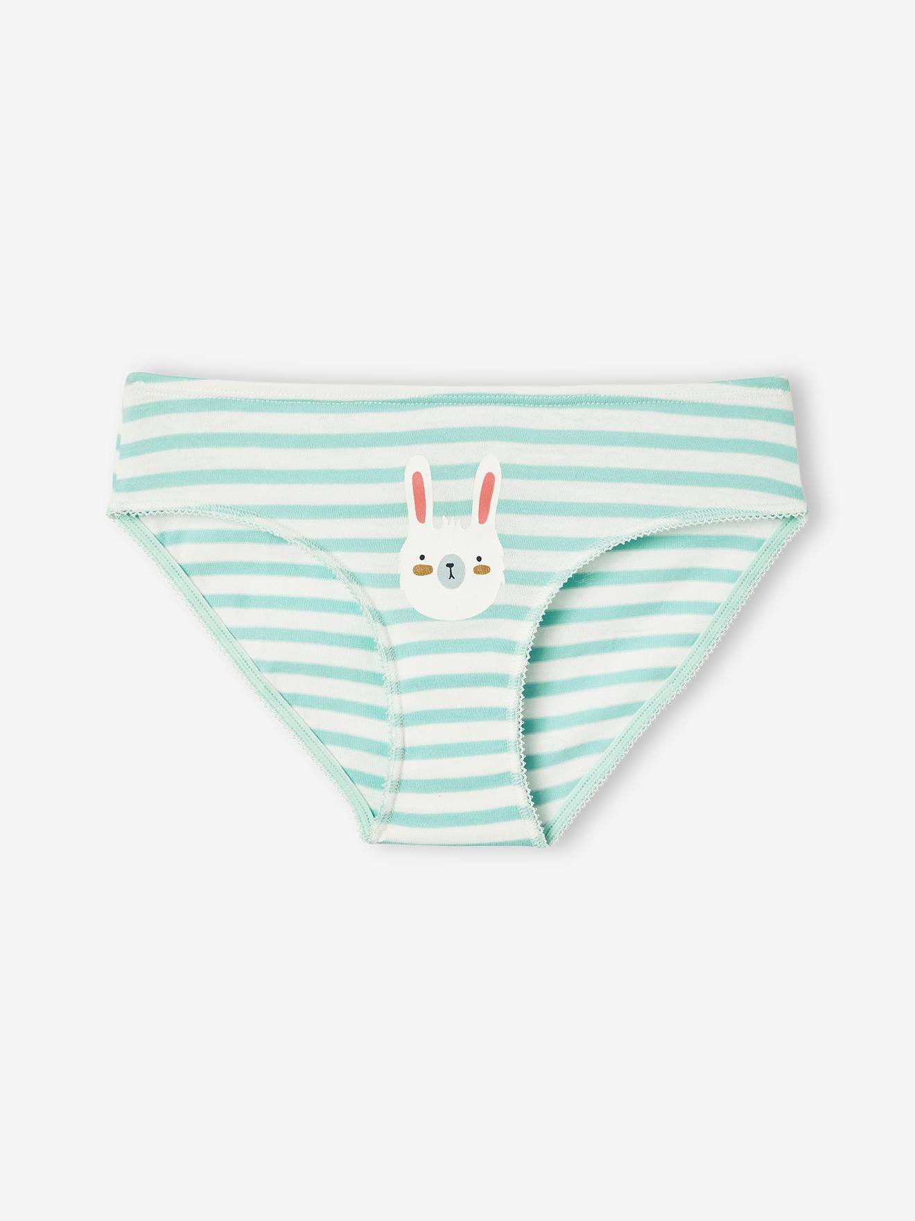 Vertbaudet 7er-Pack Mädchen Slips mit Tiermotiven Oeko-Tex - weiß