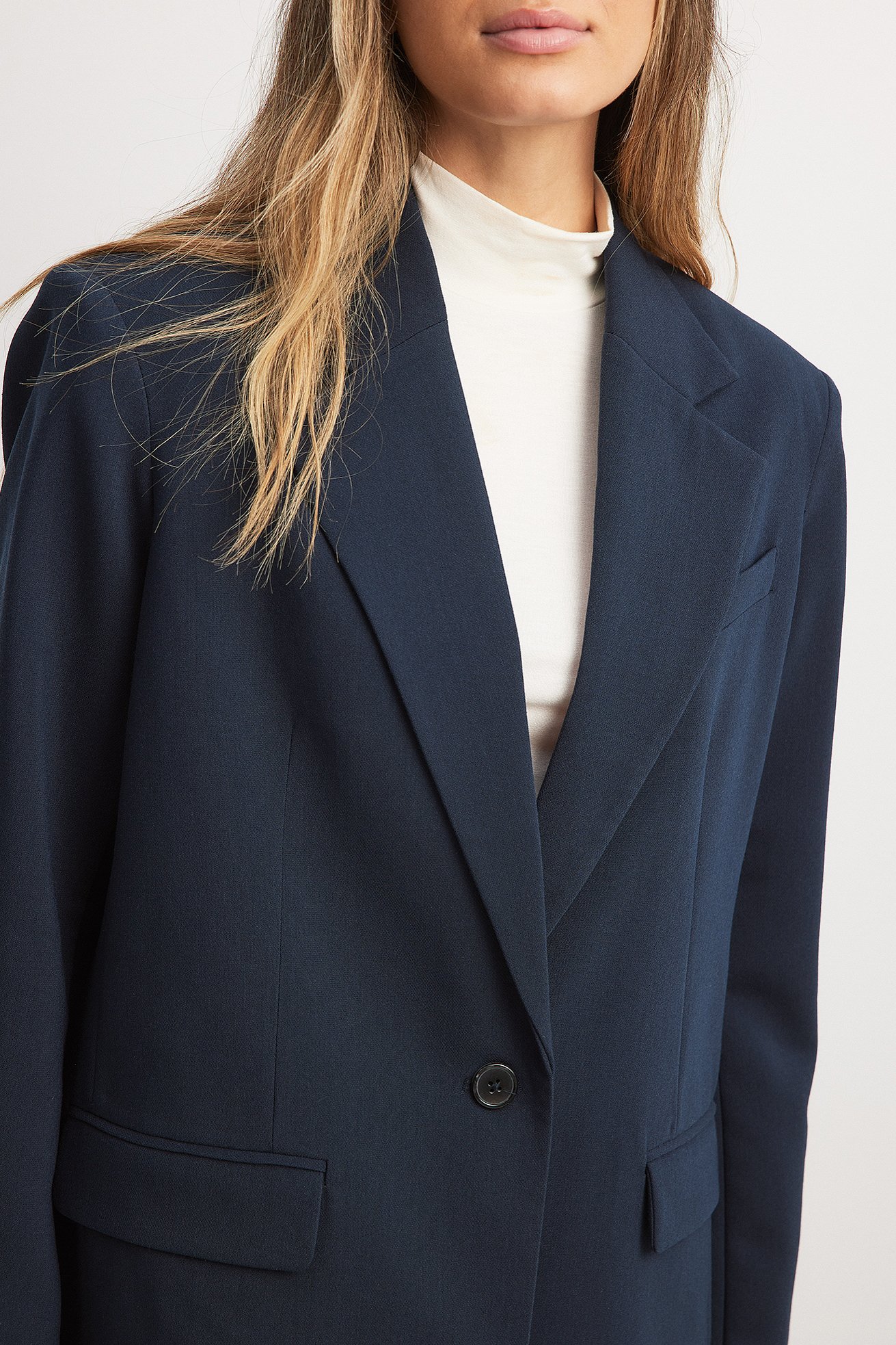 Oversize Maxi-Blazer mit einem Knopf