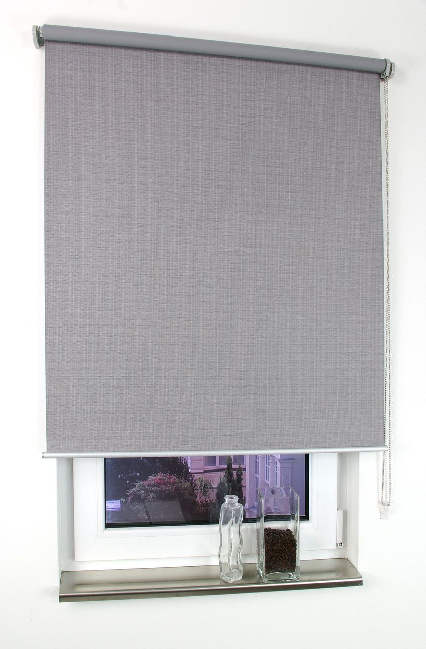 Bella Casa Rollo, Seitenzugrollo Verdunkelung, 175 x 100 cm, Struktur grau