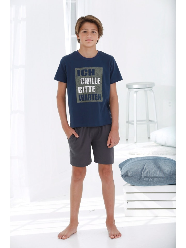 AUTHENTIC LE JOGGER Pyjama in marine-anthrazit günstig kaufen