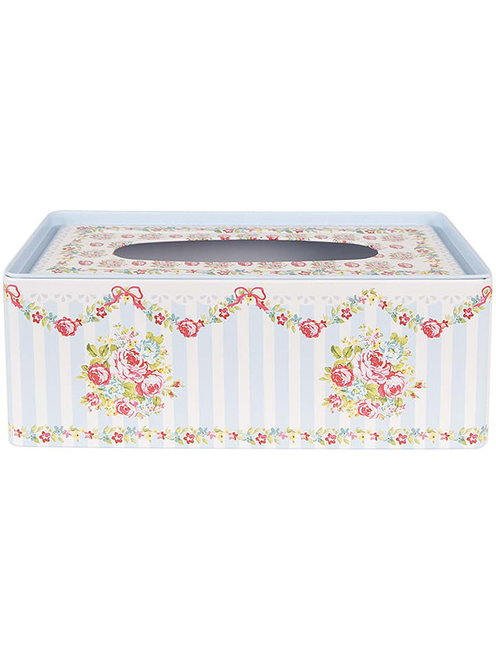 Clayre & Eef Taschentuchbox in Hellblau/ Rosa - (B)25 x (H)10 x (T)13 cm günstig kaufen onesize