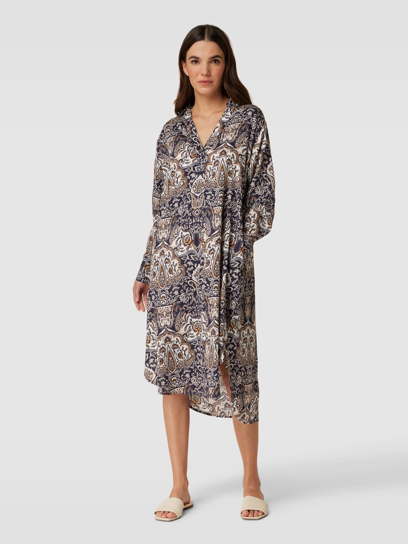 Tunikakleid mit Paisley-Muster in marineblau