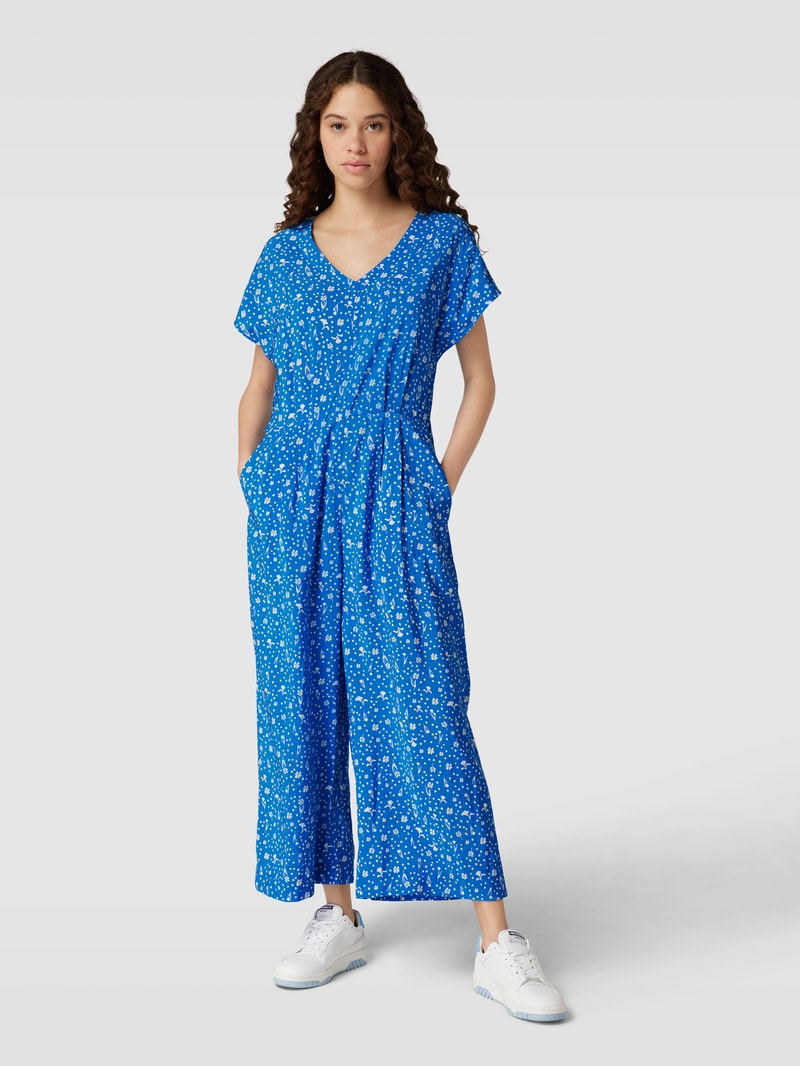 Jumpsuit aus Viskose-Mix mit V-Ausschnitt in jeans