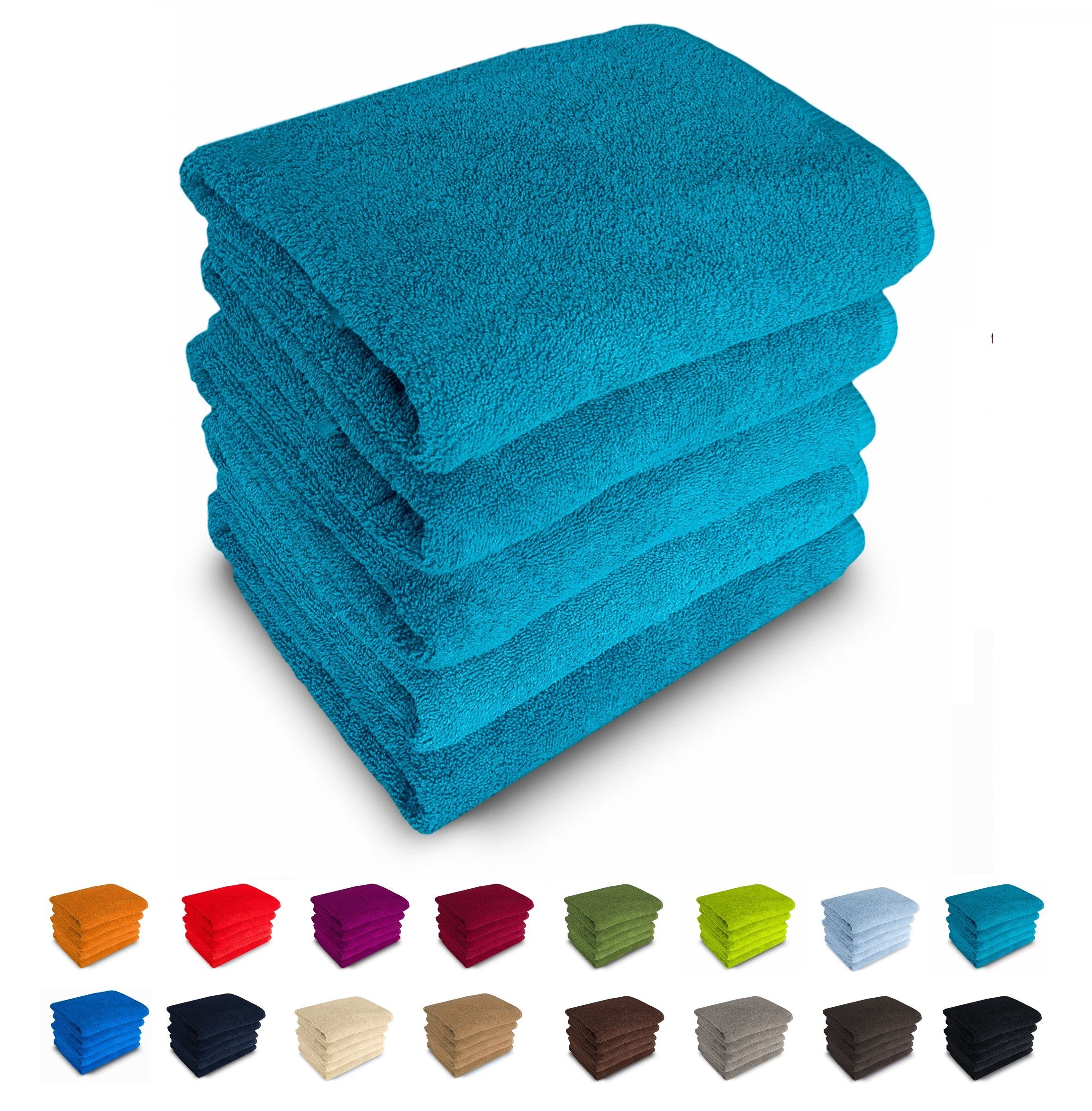 MatratzenL.A.B® Duschtücher 70x140 cm Rimini 500 g/m², 100% Baumwolle, Badetücher, Frotee, 23 Farben, mit Aufhänger, einzeln verpackt