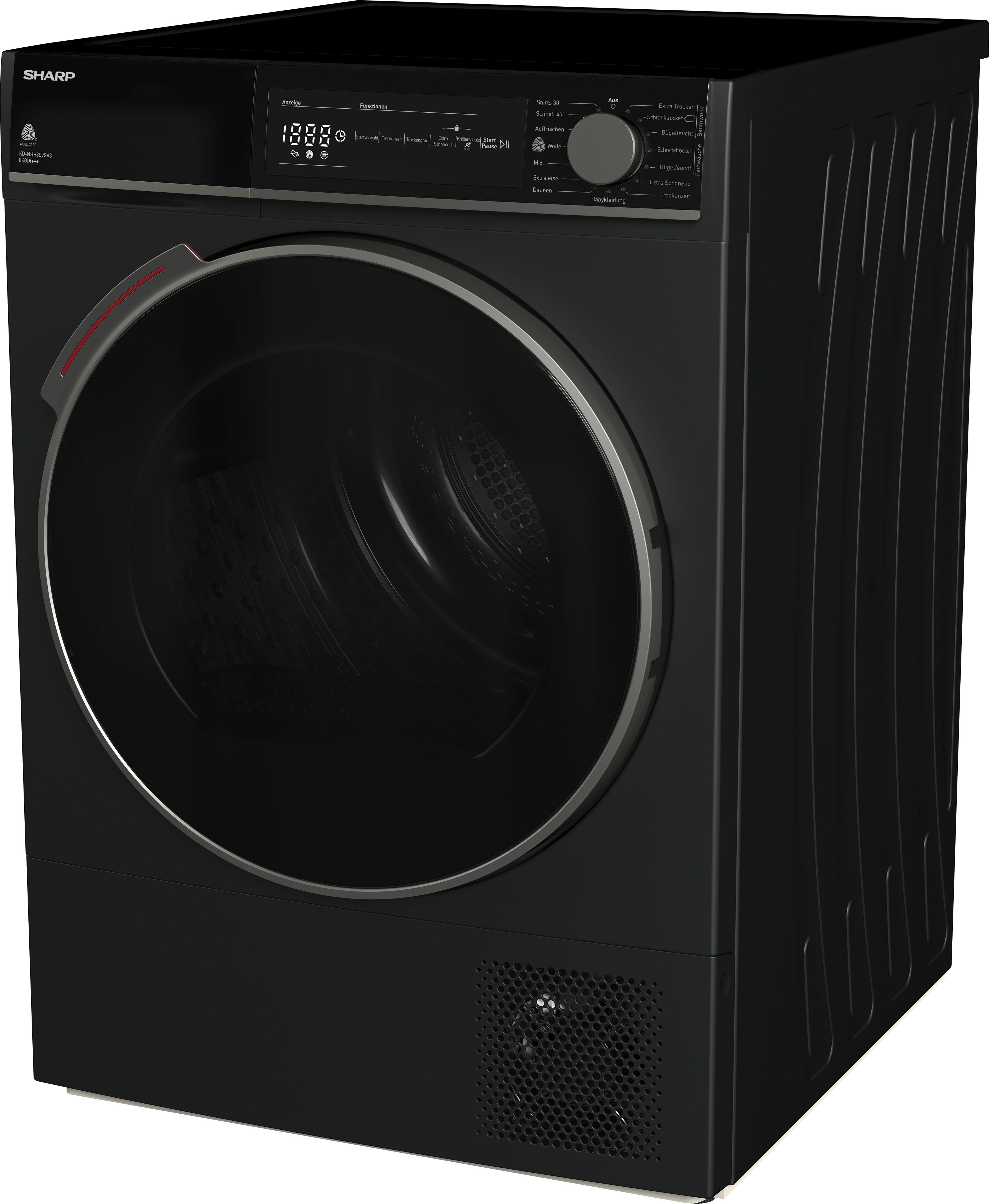 Sharp Wärmepumpentrockner KD-NHH8S9GA3-DE, 8 kg