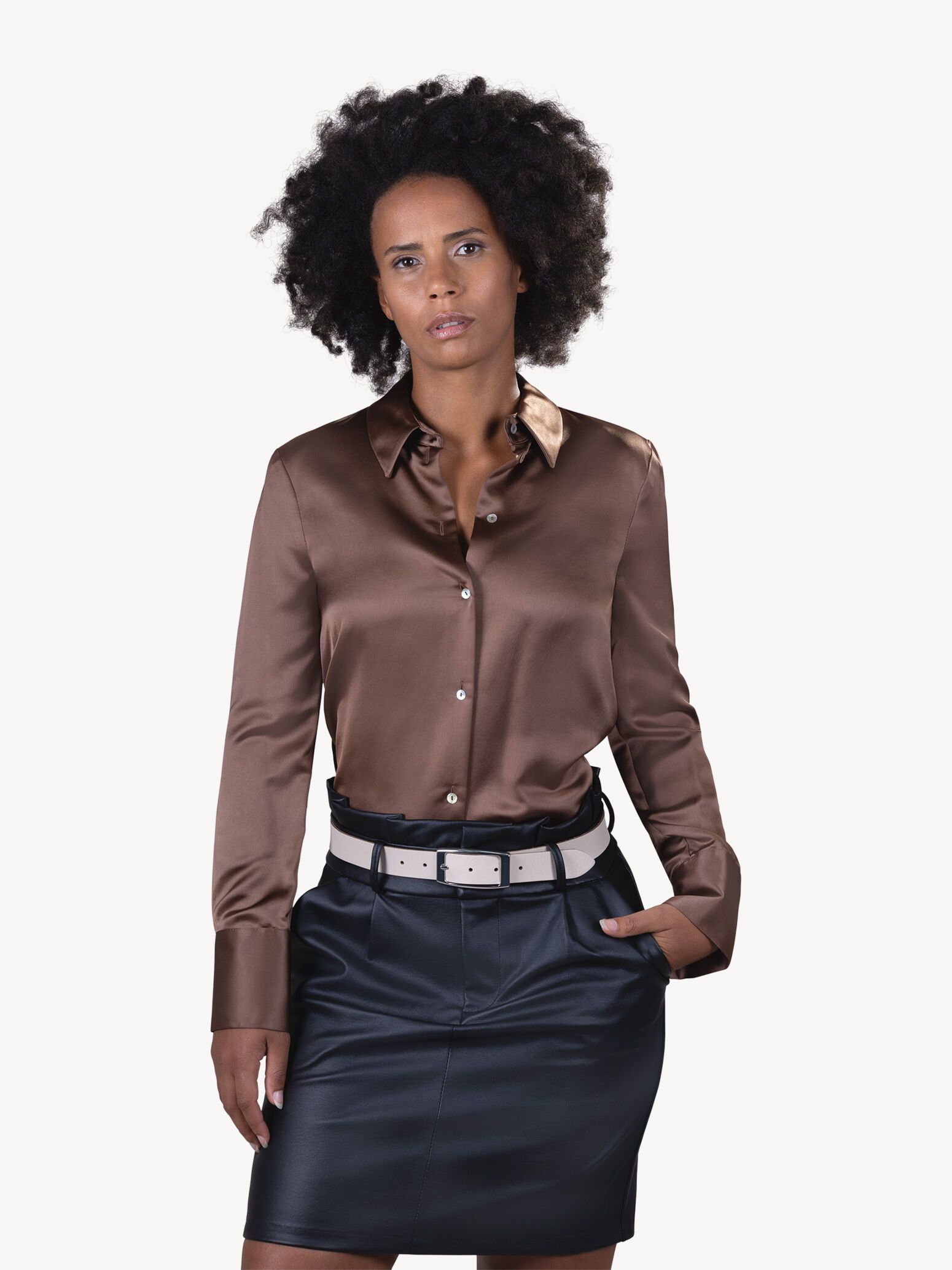 Ceinture en cuir - beige