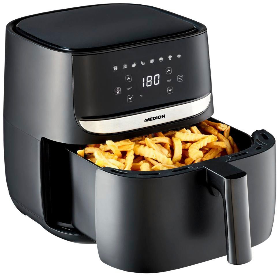 Medion® Heißluftfritteuse MD 10532, 1700 W, 8 Automatikprogramme, digitale Bedieneinheit