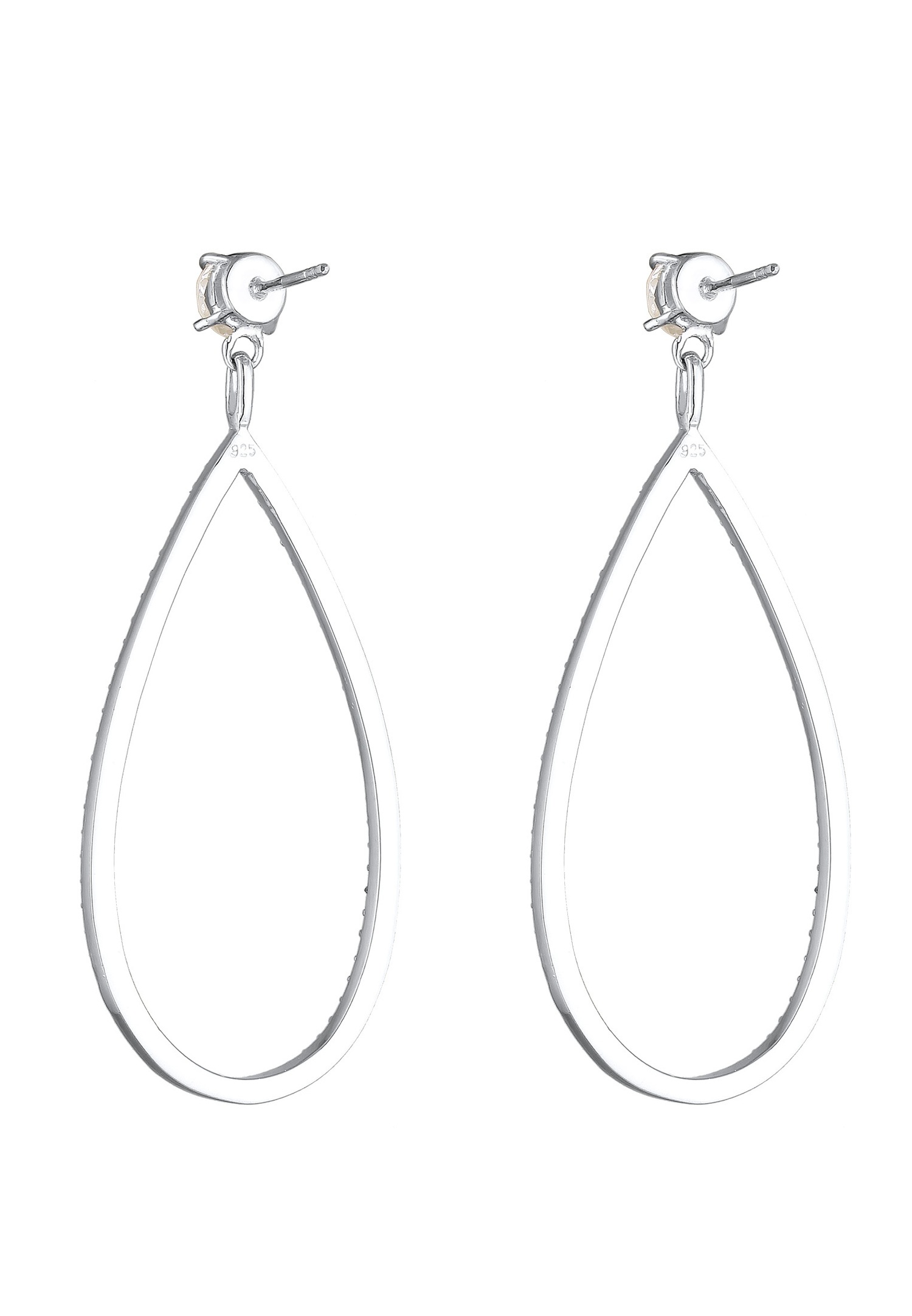 Boucles d'oreilles Elli PREMIUM pour femmes, ornées de cristaux étincelants et fabriquées en argent sterling 925.
