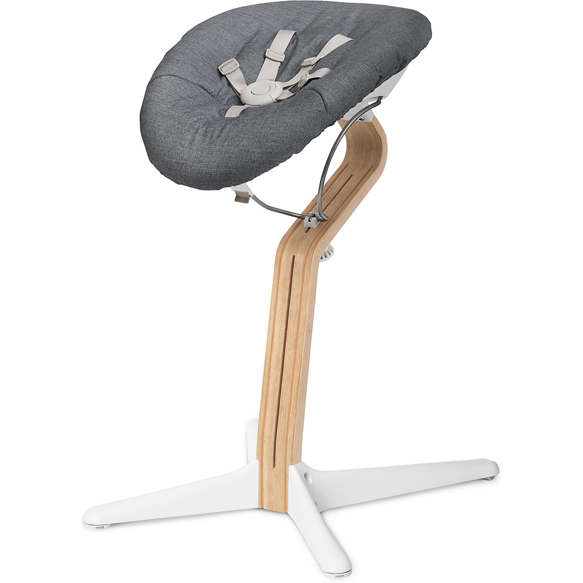 Nomi Baby white mit Matratze pale blue/sand