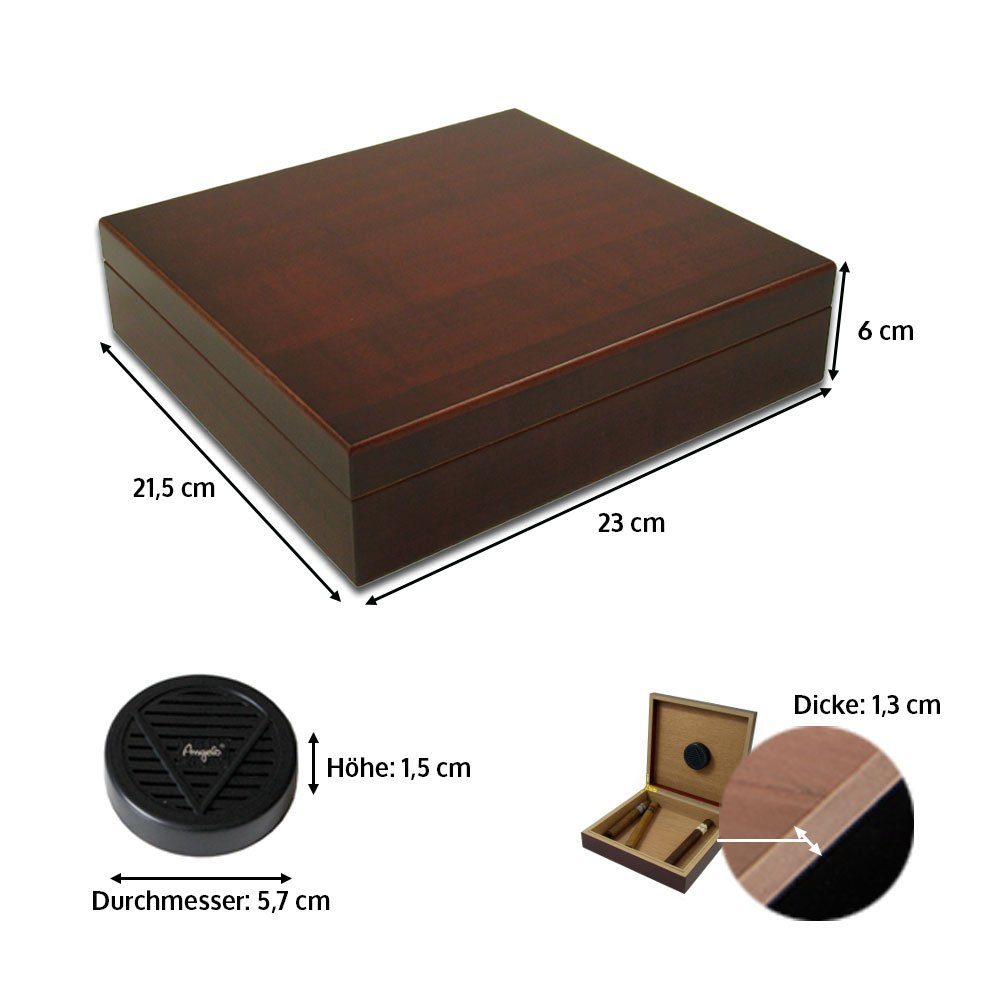 Coumo Humidor Kirschholz Dekor, Humidor Set für 15 Zigarren, mit Zigarrenschneider