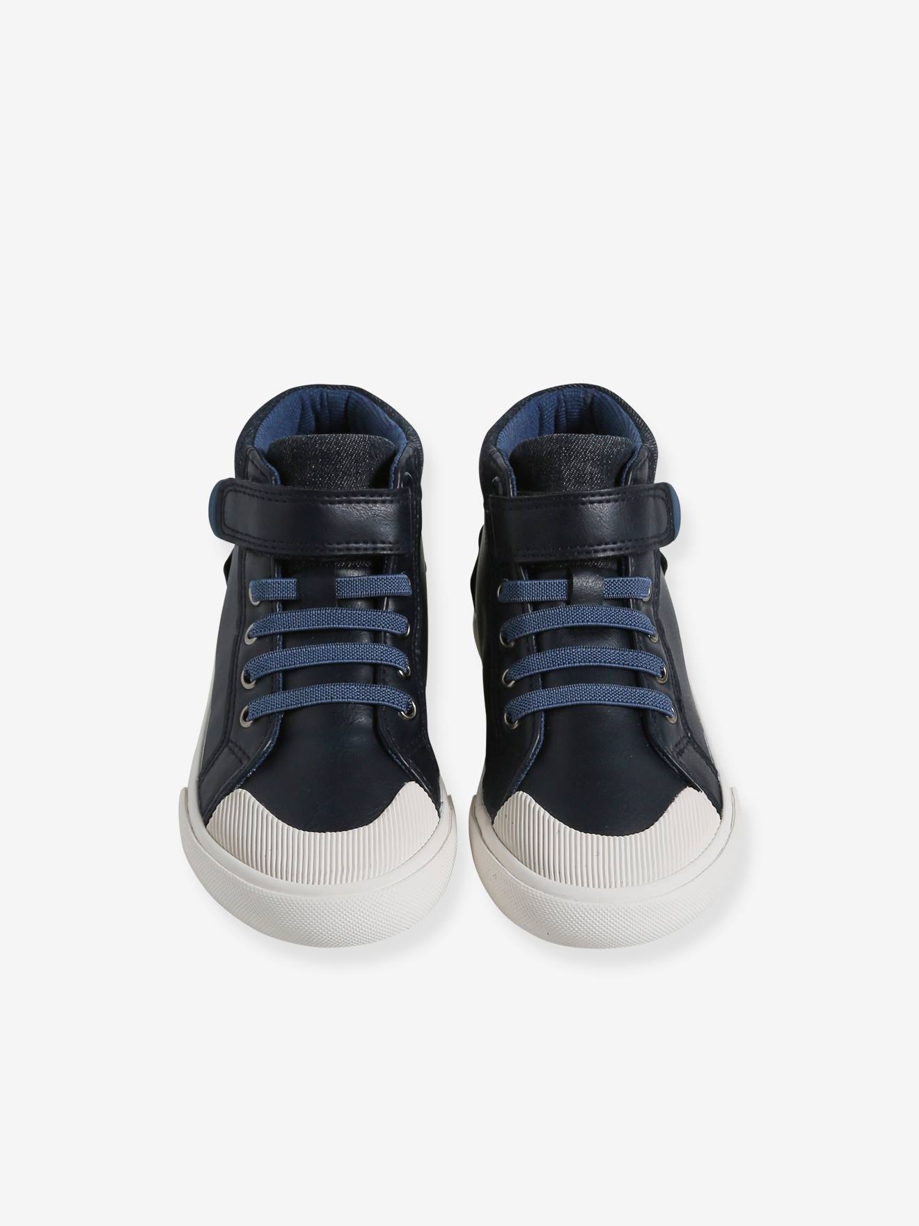 Vertbaudet Kinder High-Sneakers mit Anziehtrick - marine