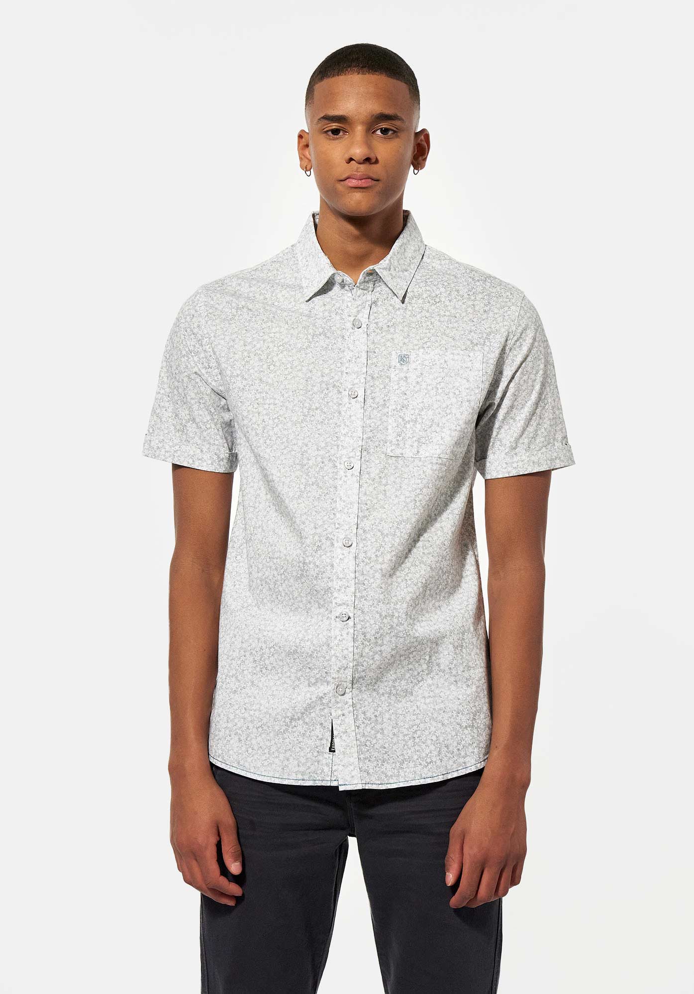 NOOR   Chemise fleurie verte Homme